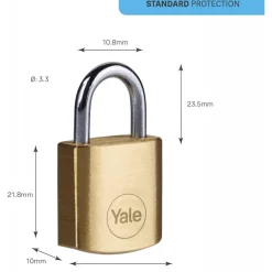 Lot de 4 cadenas en laiton s'entrouvrant - 20 mm - 4 clés incluses YALE