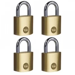 Lot de 4 cadenas laiton s'entrouvrant - 40 mm - 4 clés incluses YALE