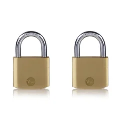 Lot de 2 cadenas laiton s'entrouvrant - 40 mm - 3 clés YALE