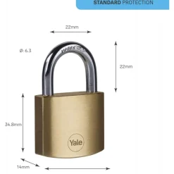 Lot de 2 cadenas laiton s'entrouvrant - 40 mm - 3 clés YALE