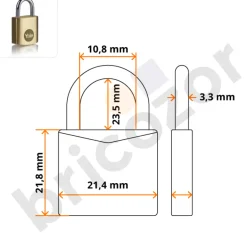 Lot de 2 cadenas laiton s'entrouvrant - 20 mm - 3 clés incluses YALE