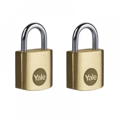 Lot de 2 cadenas laiton s'entrouvrant - 20 mm - 3 clés incluses YALE