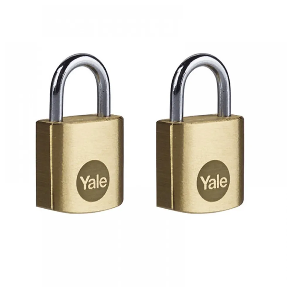 Lot de 2 cadenas laiton s'entrouvrant - 20 mm - 3 clés incluses YALE