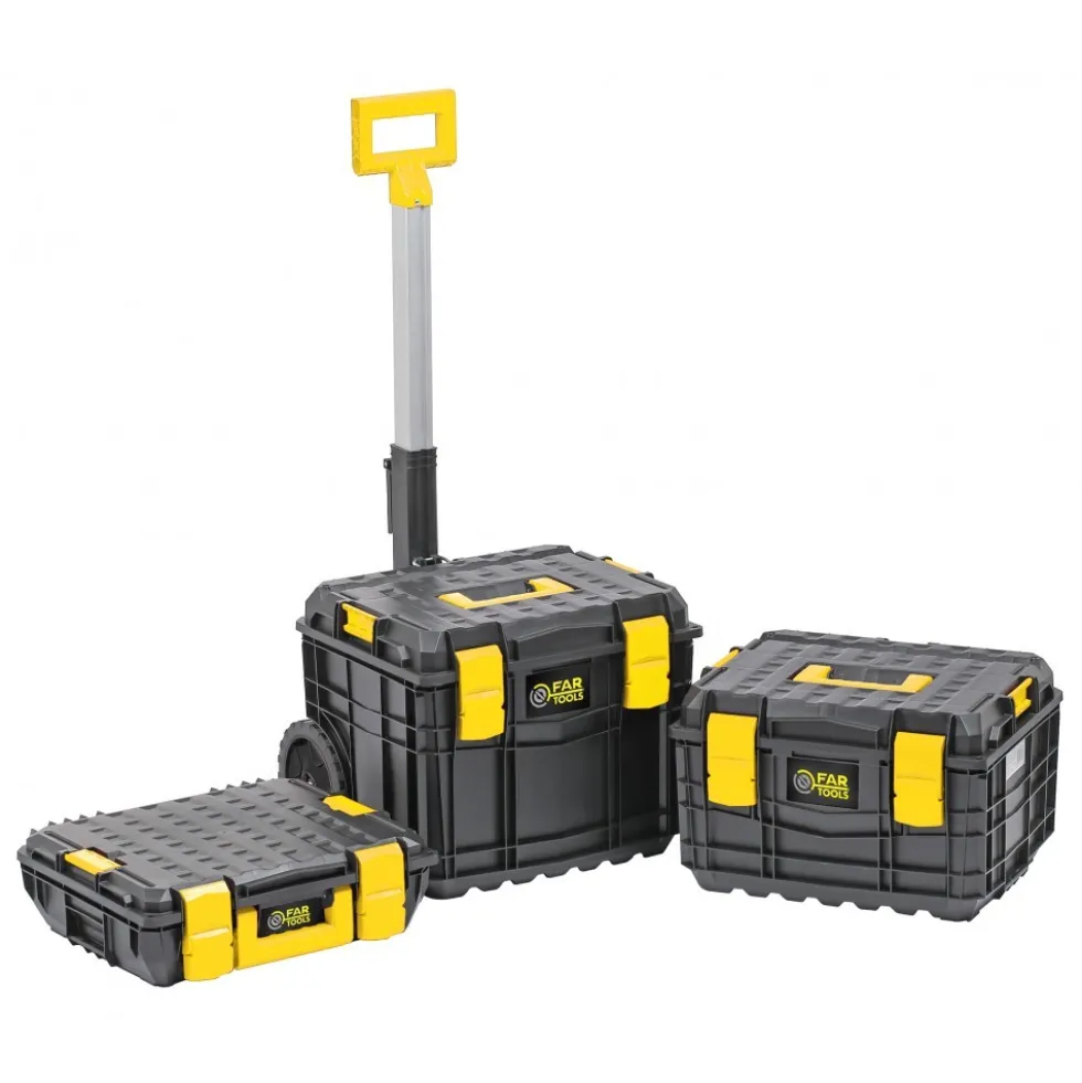 Lot de 3 caisses de transports empilables FARTOOLS