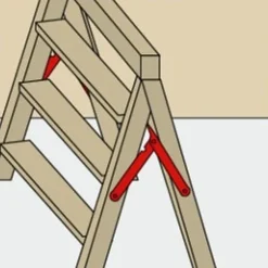 Lot de 3 paires de compas d'escabeau en acier zingué blanc TORBEL