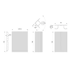 Lot de 2 plinthes de cuisine - Plasline - avec raccords - en plastique EMUCA
