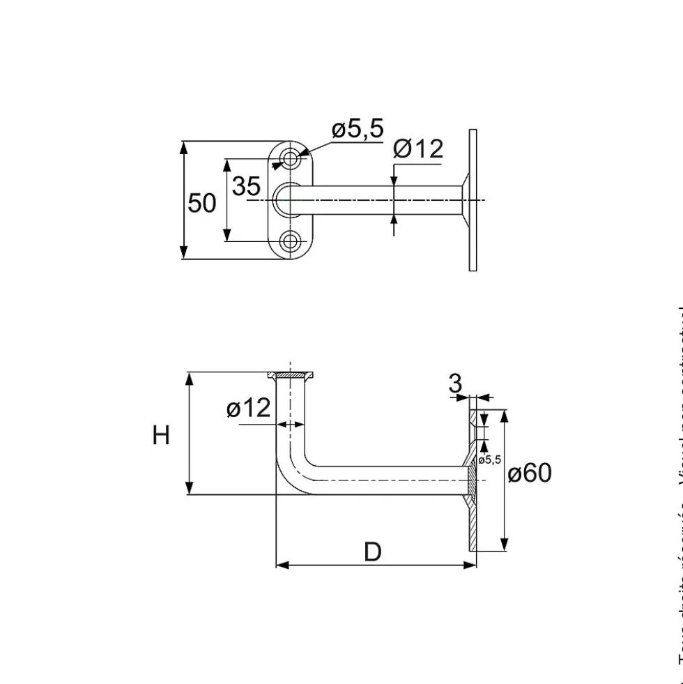 Lot de supports de rampe coudés fixes à visser en acier zingué blanc TORBEL