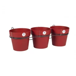 Lot 3 pots + support - 1,6 litres - Toscane 11461 EDA PLASTIQUES
