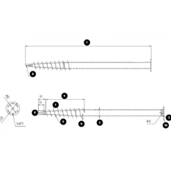 Lot vis de fondation + support de lambourde réglable pour sols fermes et remblais SPIRAL® - 1200 mm NIVO & Cobra