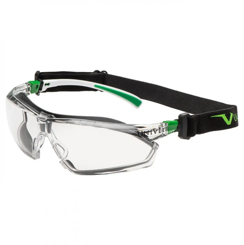 Lunettes hybrides 506 UP CLEAR PLUS - bandeau ajustable noir et vert UNIVET