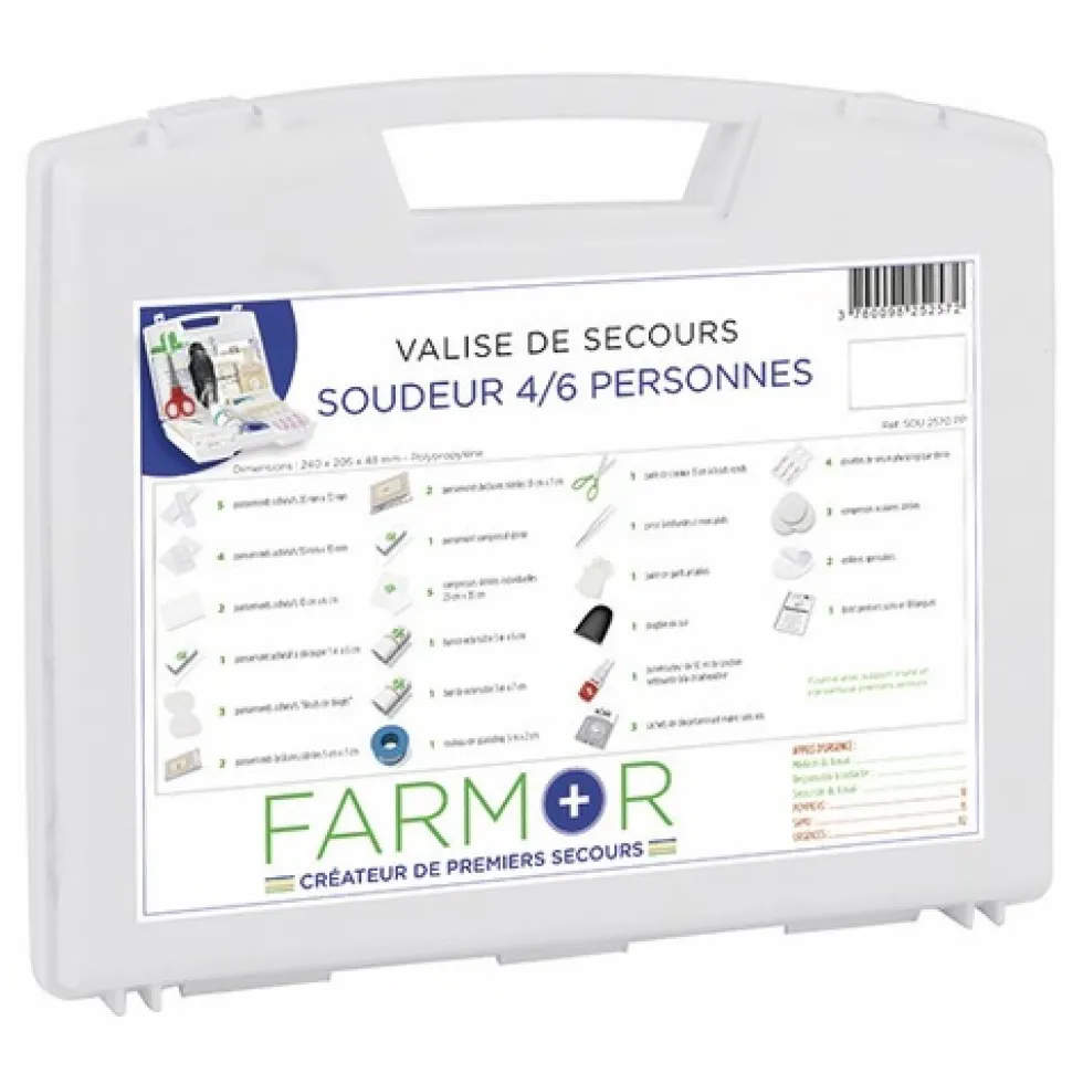 Mallette de secours - accidents type "soudeur" - 4/6 personnes FARMOR