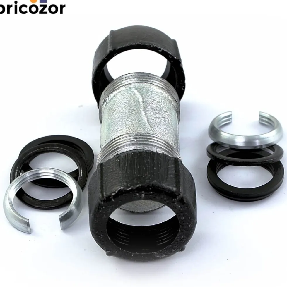 Manchon à compression droit pour tube acier/acier noir et PE - GeboQuick GEBO