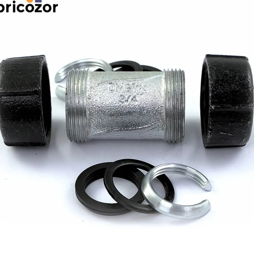 Manchon à compression droit pour tube acier/acier noir et PE - GeboQuick GEBO