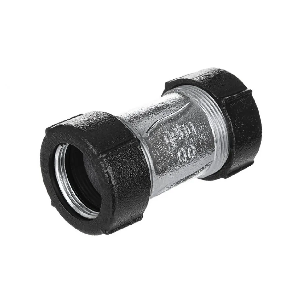 Manchon à compression droit pour tube acier/acier noir et PE - GeboQuick GEBO