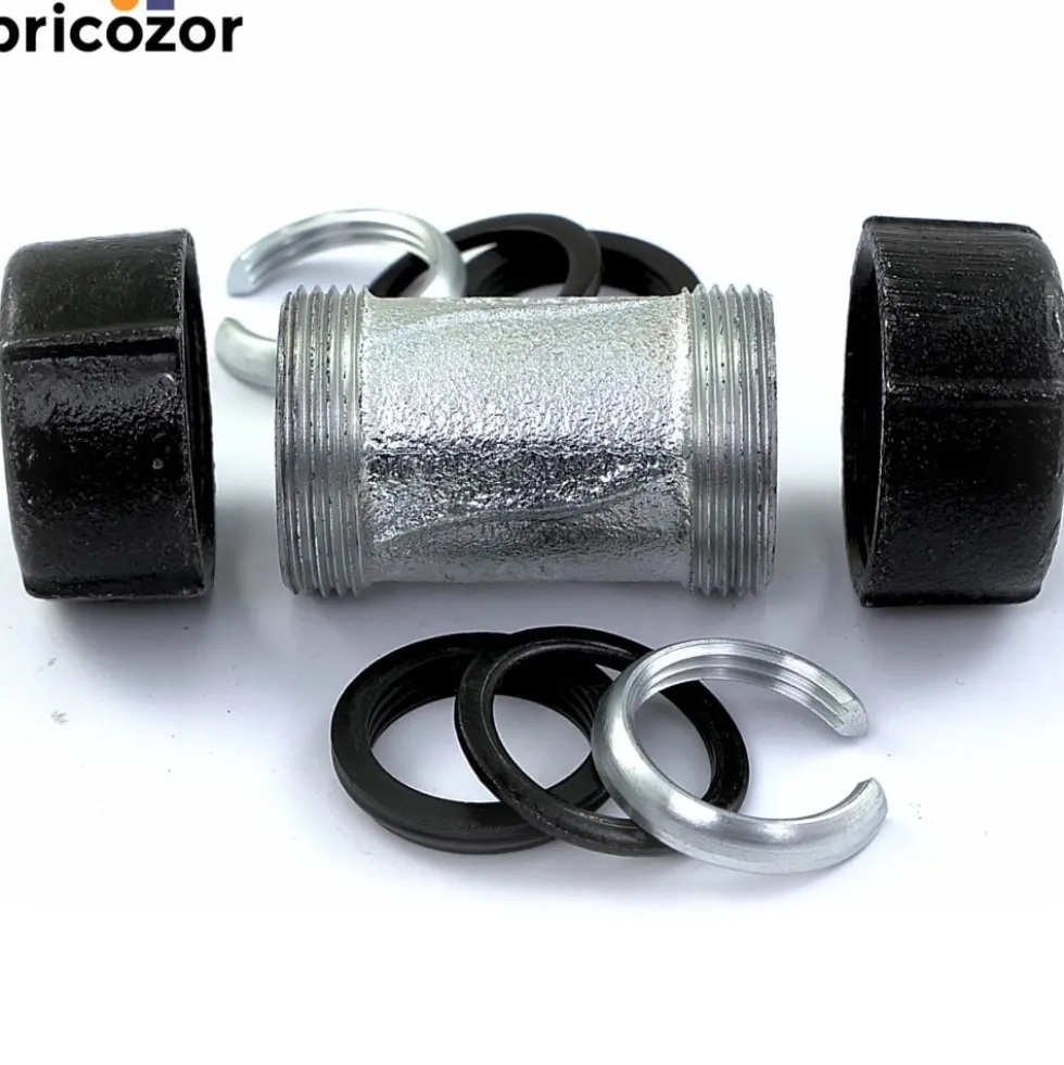Manchon à compression droit pour tube acier/acier noir et PE - GeboQuick GEBO