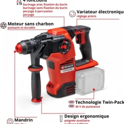 Marteau perforateur sans fil Pro - HEROCCO 36/28- Power X-Change EINHELL PROFESSIONAL