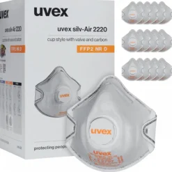 Masques respiratoires FFP2 - soupape et filtre carbone - Silv-Air C 2220 UVEX