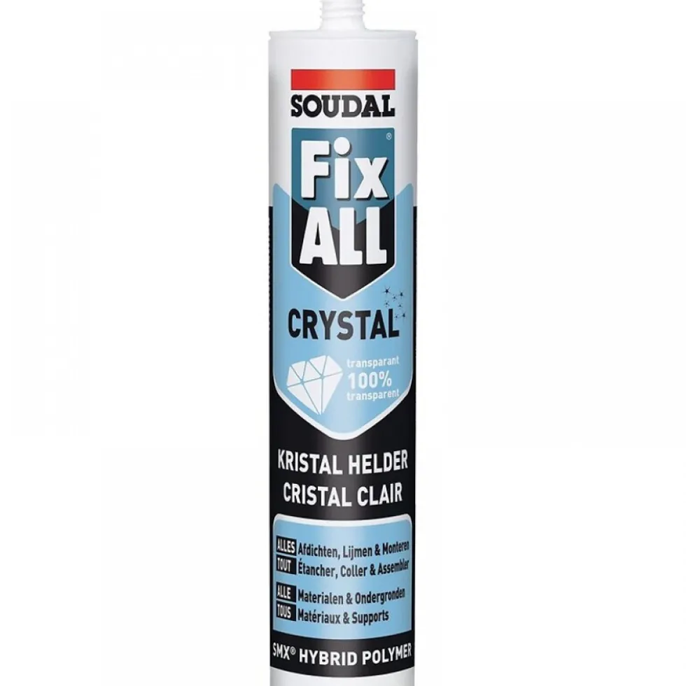 Mastic-colle polymère Fix ALL Crystal hybride SMX transparent SOUDAL