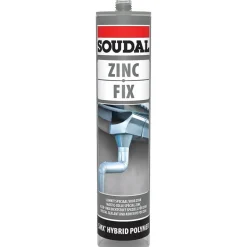 Mastic-colle polymère ZINC FIX pour collage zinc/zinc - 290 mL SOUDAL