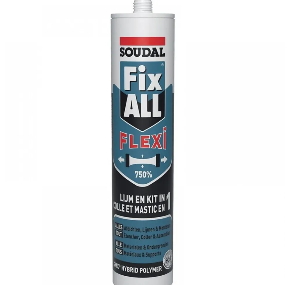 Mastic-colles polymère Fix ALL Flexi hybride SMX neutre et élastique SOUDAL