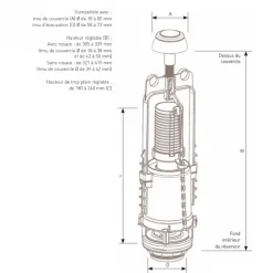 Mécanisme chasse d'eau Switch 22A et robinet flotteur 95L SIAMP