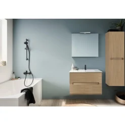 Meuble salle de bain 100 cm 2 tiroirs avec vasque - Chêne Colorado - Ola Up JACOB DELAFON