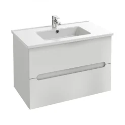 Meuble salle de bain 80 cm 2 tiroirs avec vasque - blanc laqué - Ola Up JACOB DELAFON