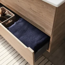 Meuble salle de bain 80 cm 2 tiroirs avec vasque - Chêne Colorado - Ola Up JACOB DELAFON