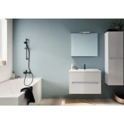Meuble salle de bain 60 cm 2 tiroirs avec vasque - blanc laqué - Ola Up JACOB DELAFON