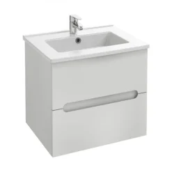 Meuble salle de bain 60 cm 2 tiroirs avec vasque - blanc laqué - Ola Up JACOB DELAFON