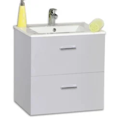 Meuble sous vasque 60 cm suspendu Angelo- 2 tiroirs Néova