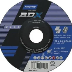 10 meules d'ébarbage BDX à moyeu déporté - 115 x 6,5 x 22,23 mm NORTON