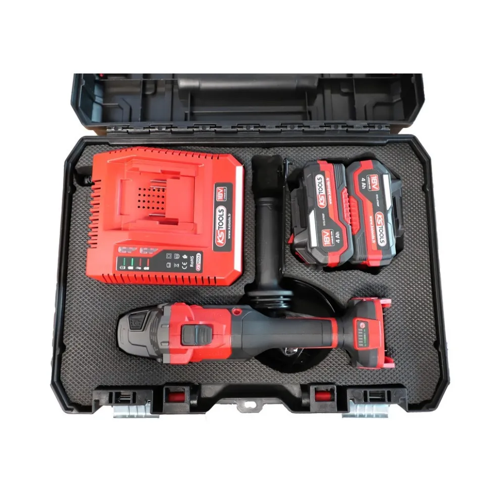 Meuleuse d'angle Brushless 18V - Ø125mm + batteries et chargeur - 515.4735F KS TOOLS