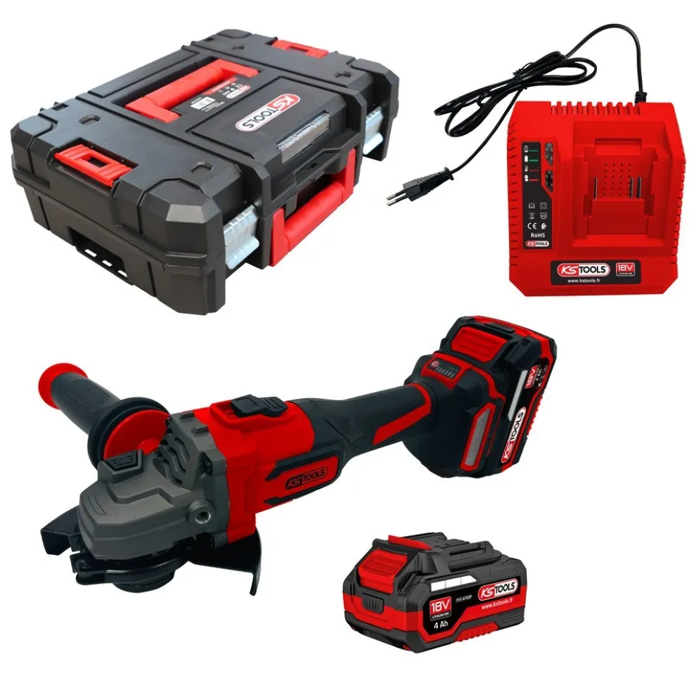 Meuleuse d'angle Brushless 18V - Ø125mm + batteries et chargeur - 515.4735F KS TOOLS