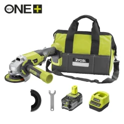 Meuleuse d'angle 115mm 18V ONE+™ Brushless + 1 batterie 4Ah - R18AG-140S RYOBI