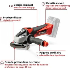 Meuleuse d'angle sans fil - TE-AG 18/115 Li-Solo - Power X-Change EINHELL