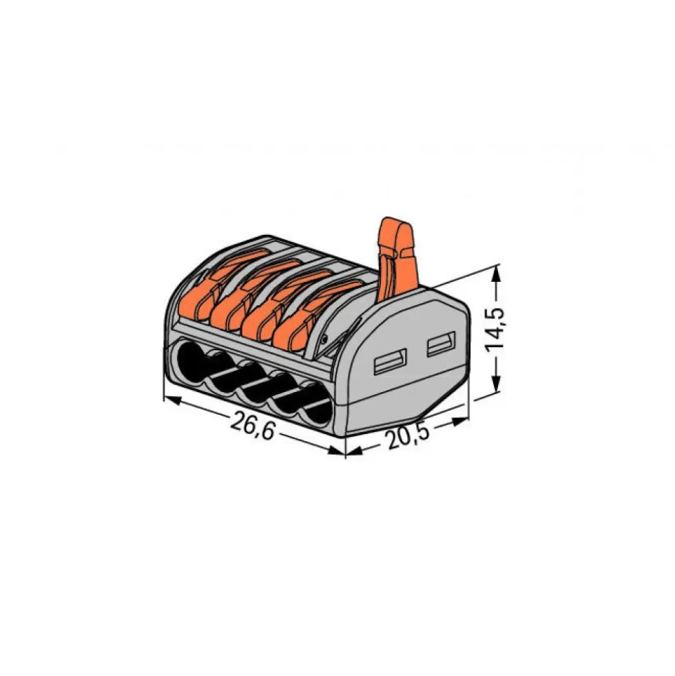 Mini borne de connexion avec levier - type 222 - pour tous types de conducteurs WAGO
