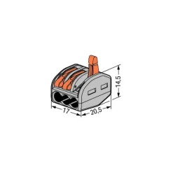 Mini borne de connexion avec levier - type 222 - pour tous types de conducteurs WAGO
