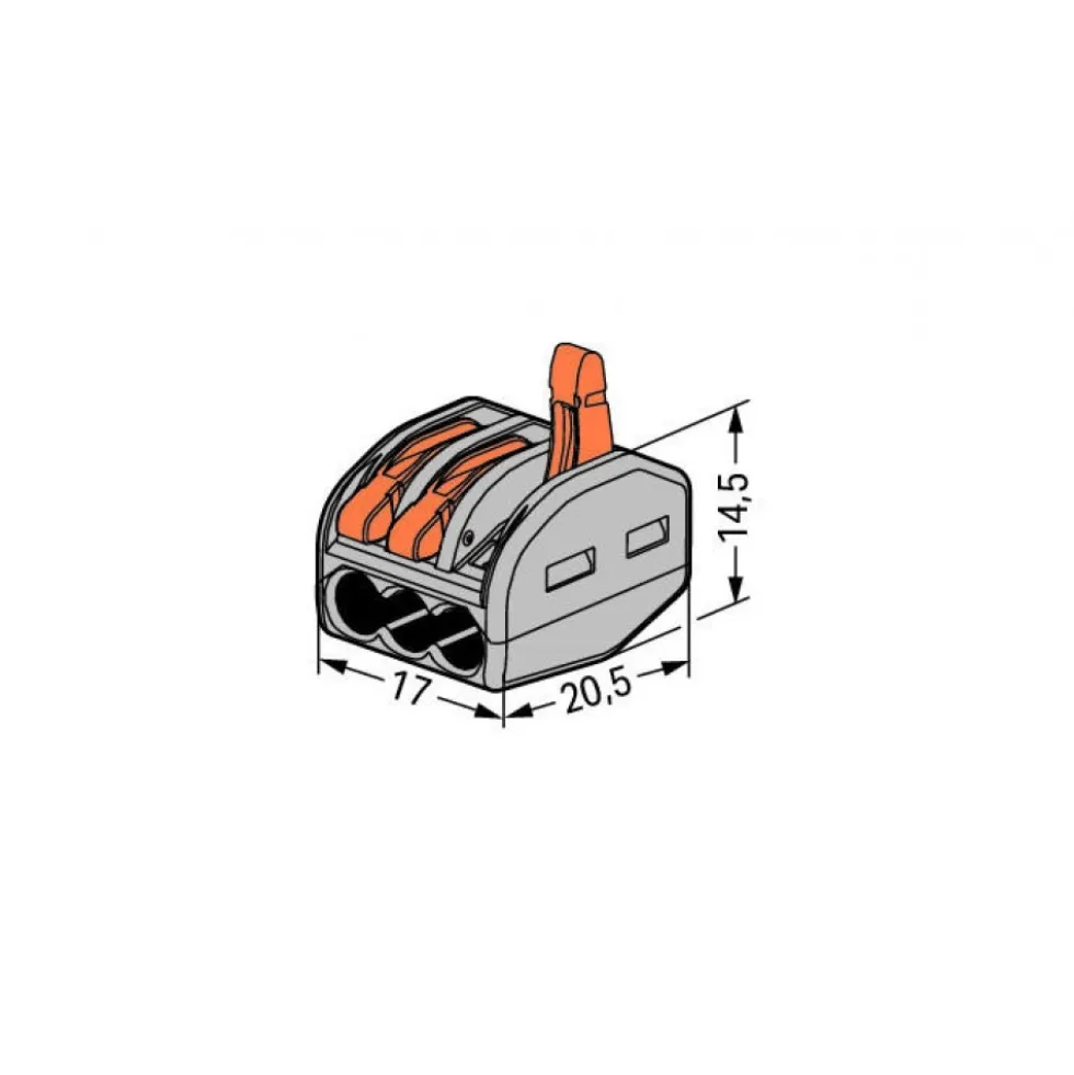 Mini borne de connexion avec levier - type 222 - pour tous types de conducteurs WAGO