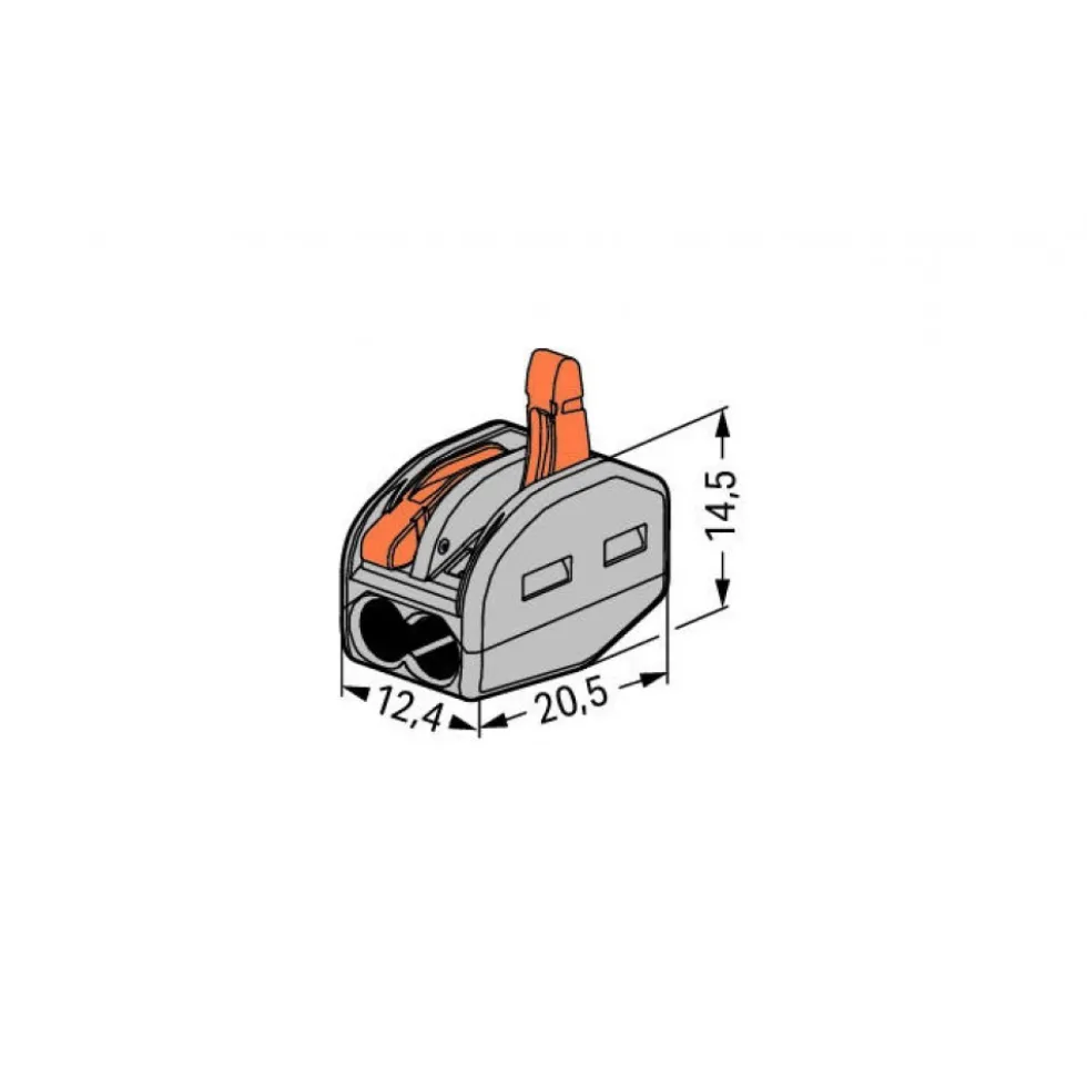 Mini borne de connexion avec levier - type 222 - pour tous types de conducteurs WAGO
