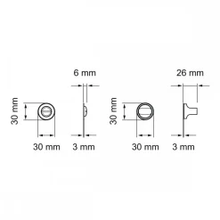 Mini-rosaces rondes en inox blanc polaris Ø30 mm - série BEZ140 KARCHER DESIGN