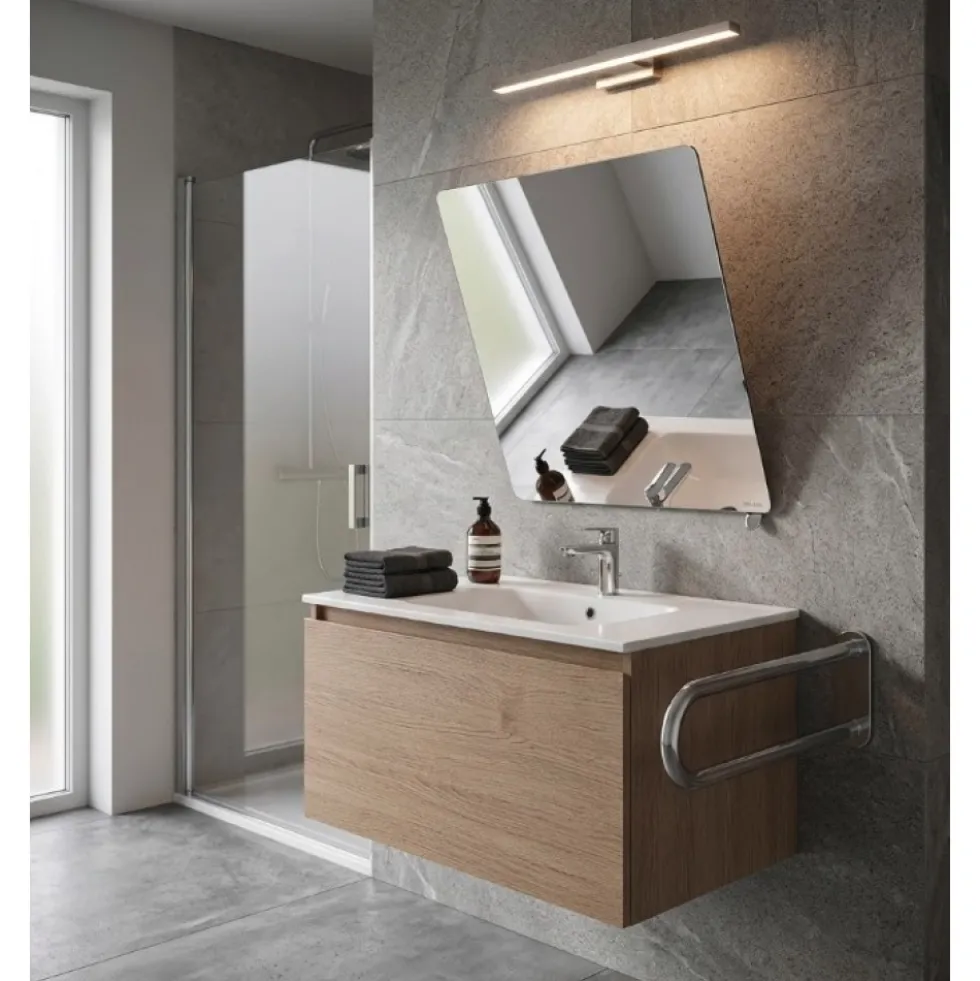 Miroir de toilette - 500 x 600 mm - inclinable avec poignée DELABIE
