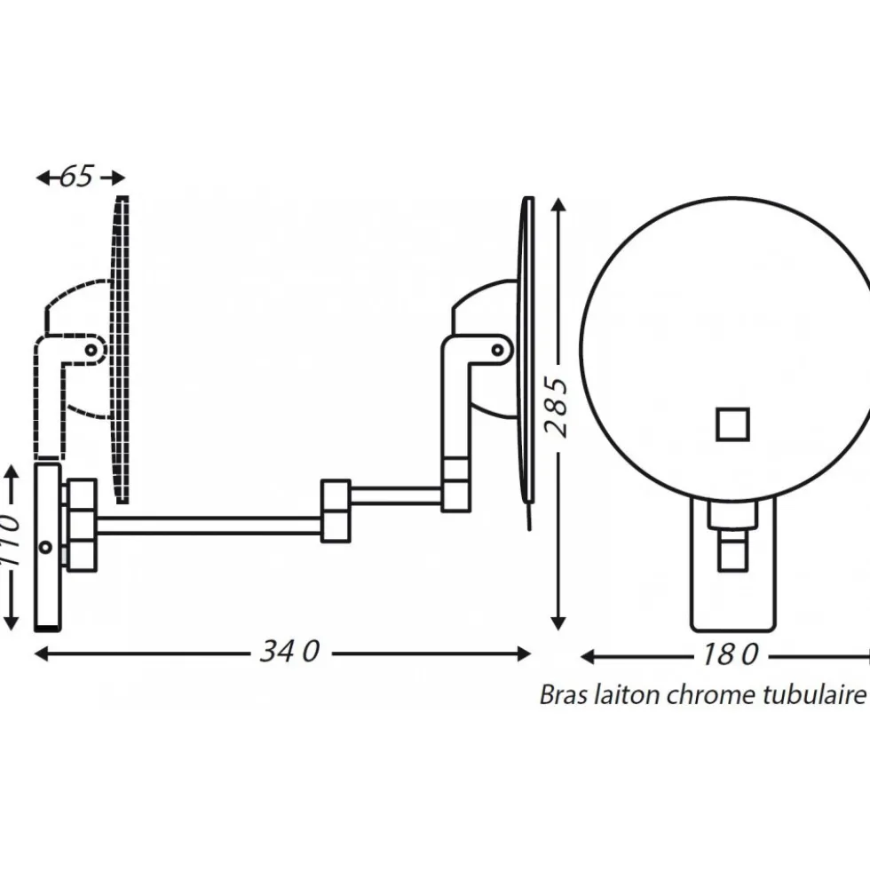 Miroir LED éclairant et grossissant x3 - sur pile - Eclips JVD