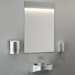 Miroir rectangle - Inox - incassable - à fixations invisibles DELABIE