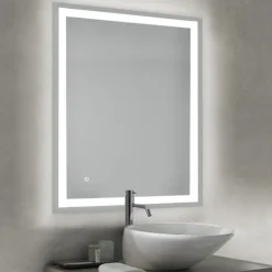 Miroir salle de bain avec éclairage frontal - 800x600 mm - Hercule EMUCA