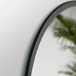 Miroir Zeus avec éclairage décoratif à LED - cadre noir diamètre 80 cm EMUCA