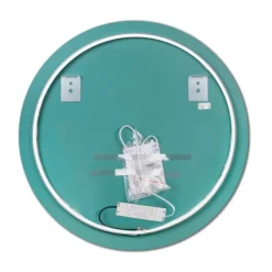 Miroir Zeus avec éclairage décoratif à LED - cadre noir diamètre 80 cm EMUCA