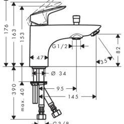 Mitigeur bain-douche monotrou Logis HANSGROHE