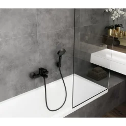 Mitigeur bain douche mural - Noir Mat - Vernis Blend HANSGROHE