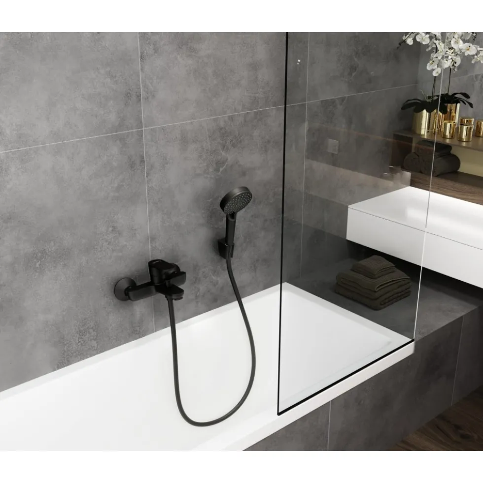 Mitigeur bain douche mural - Noir Mat - Vernis Blend HANSGROHE